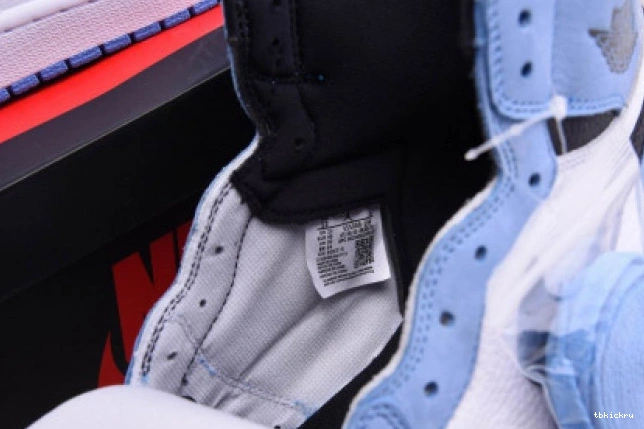 Rep TBkick BLUE 555088-134 AIR UNIVERSITY JORDAN 1 BLACK RETRO HIGH WHITE 0809